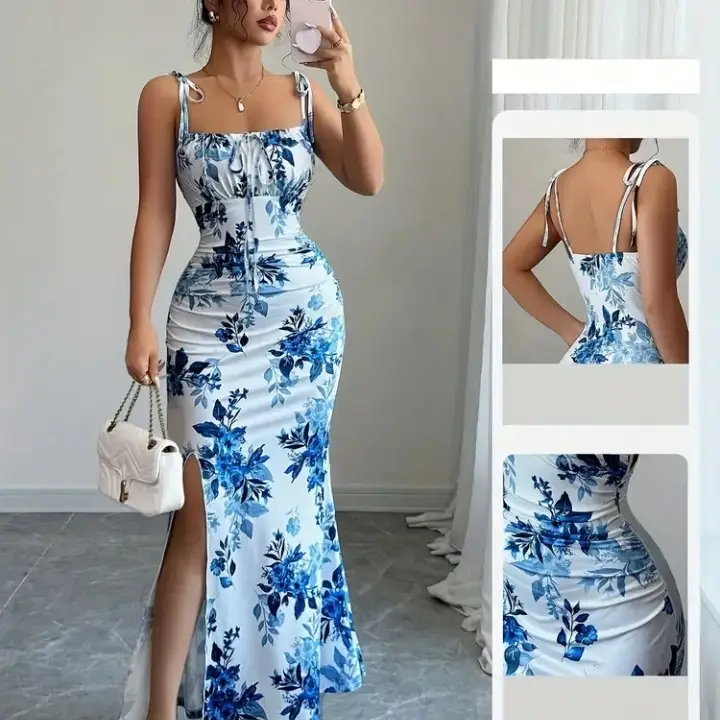 Vestido largo estampado's photo #1